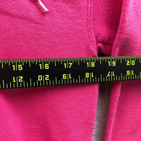 Gildan Womens Hoodie Sweatshirt Small Pullover Graphic Print Pink Drawstring - Picture 6 of 12